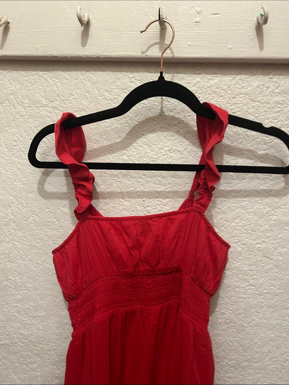 PAIGE Red Ruffled Strap Tiered Maxi Dress - Picture 8 of 9